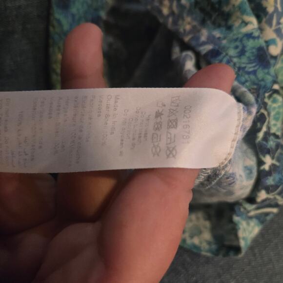 Avenue Boho Patchwork Bell Sleeve Tunic Top Blue Print Size 20 - Picture 6 of 8